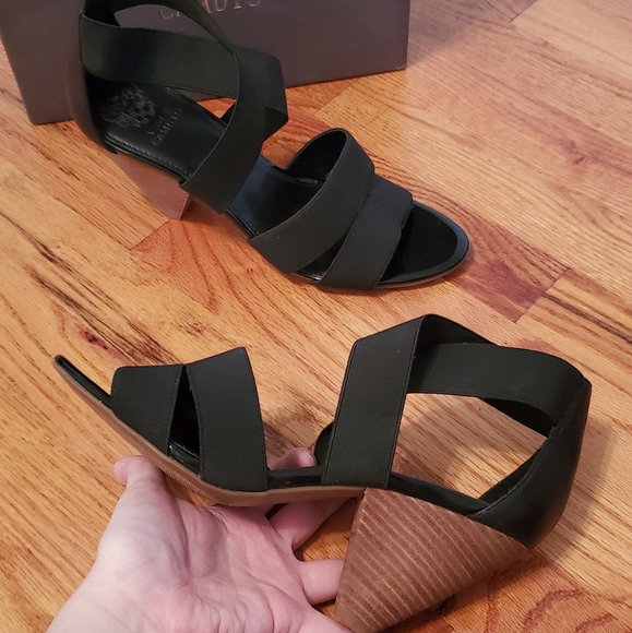 Vince Camuto Ellamae Black Elastic Mars Nappa Heel - Picture 4 of 16